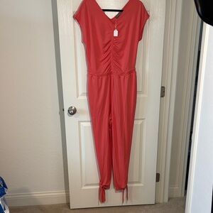 Kate & Mallory Coral-Red Jumpsuit
